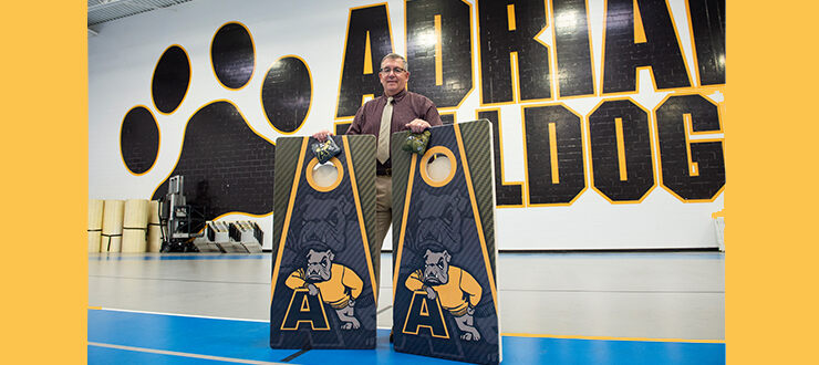 Aquinas Saints soccer Pro Series cornhole boards